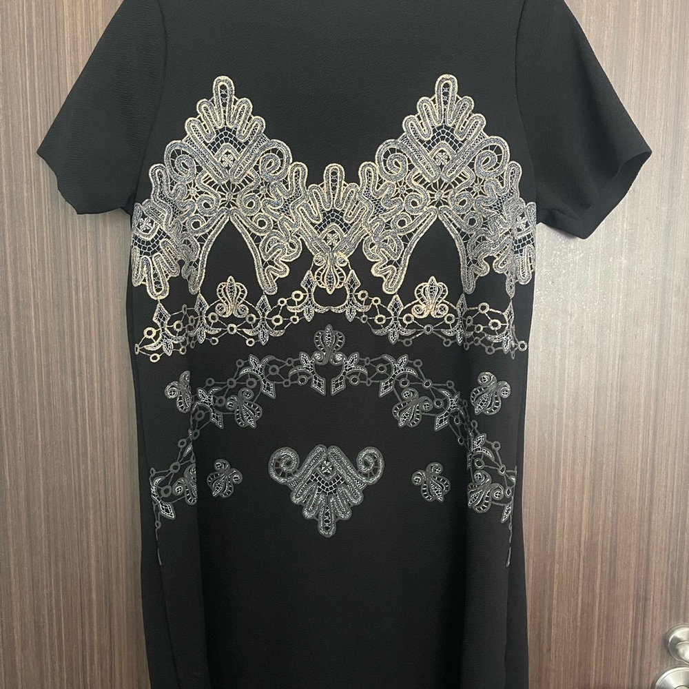 Zara Black Dress with gold and silver ornamentation - Picture 1 of 2